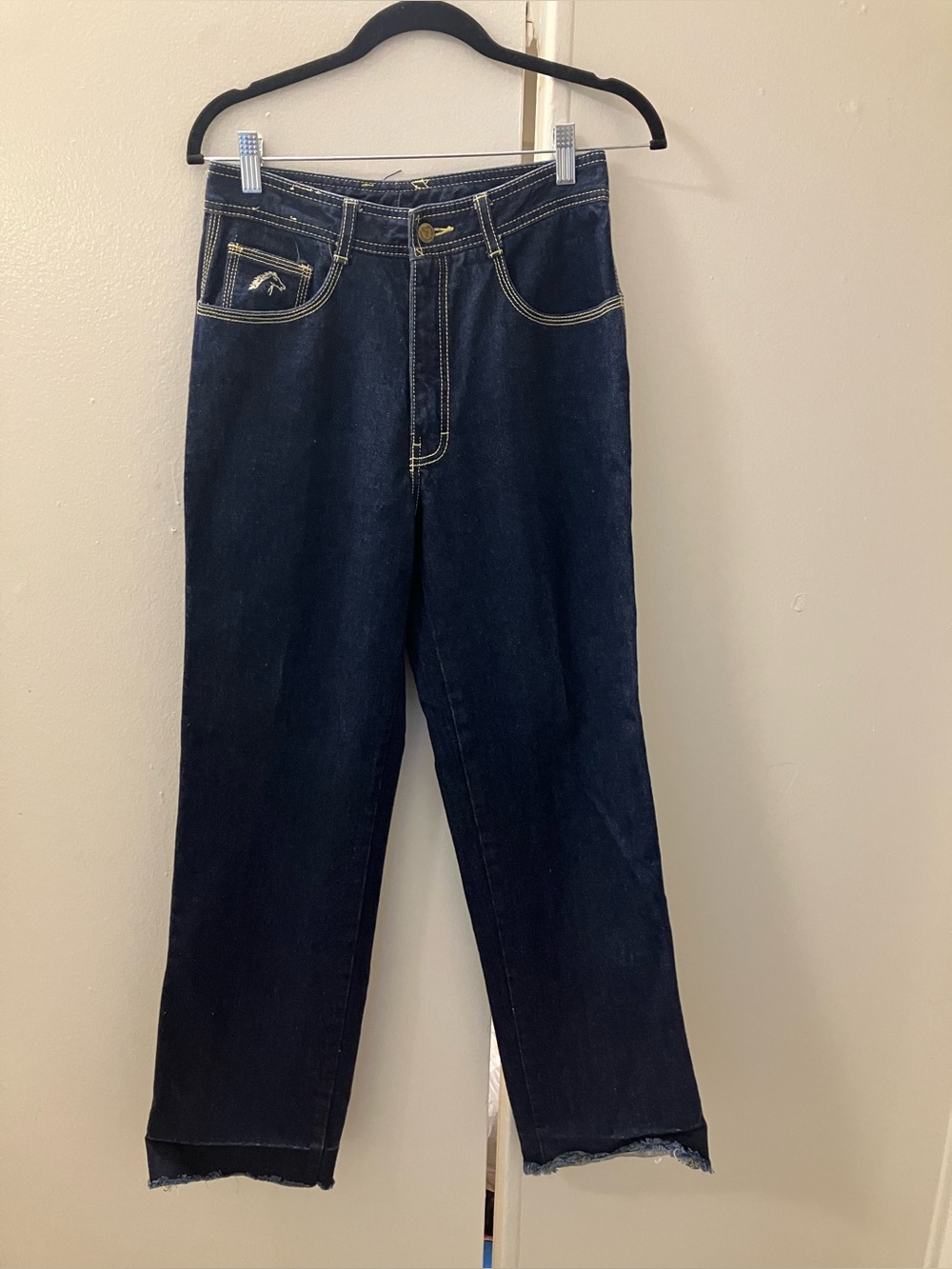 Vintage 80s Jordache Horse Head High Rise Jeans Women 31 Cut Raw Hem.